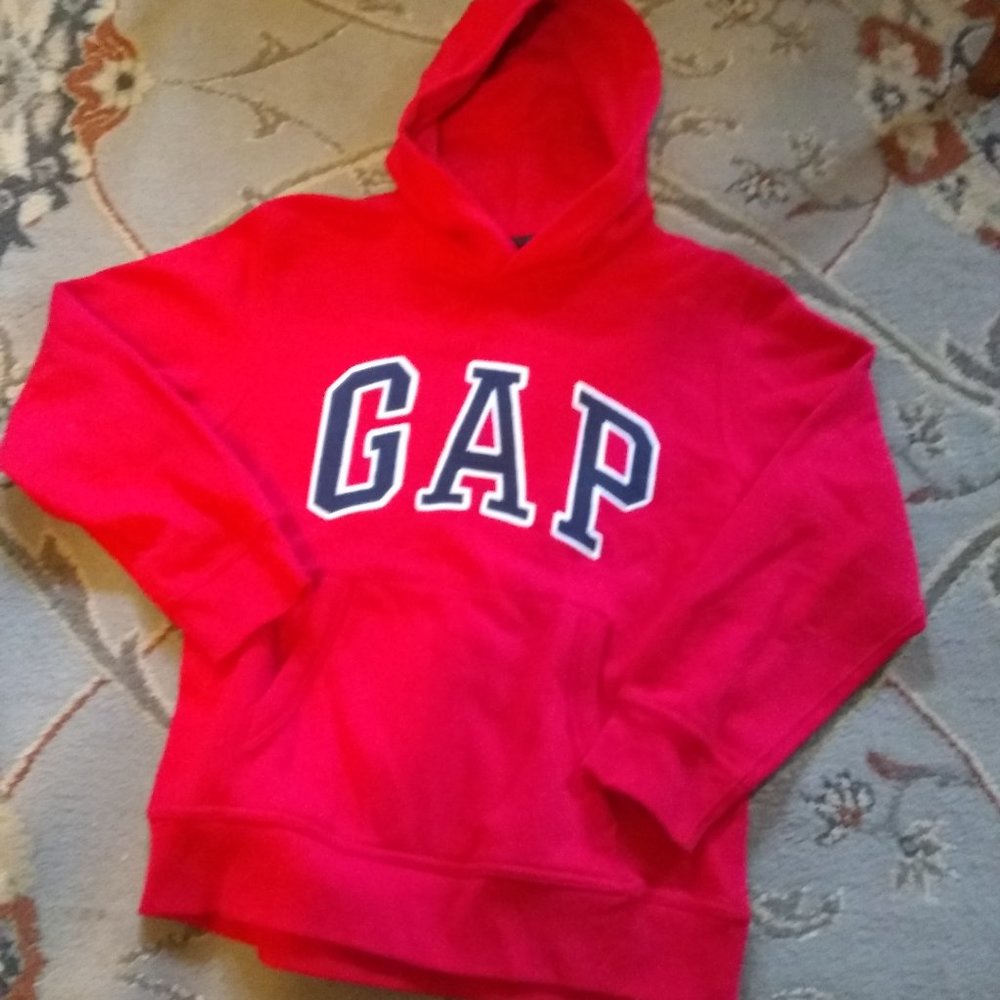 Gap NEW red hoodie with blue "Gap" letters
